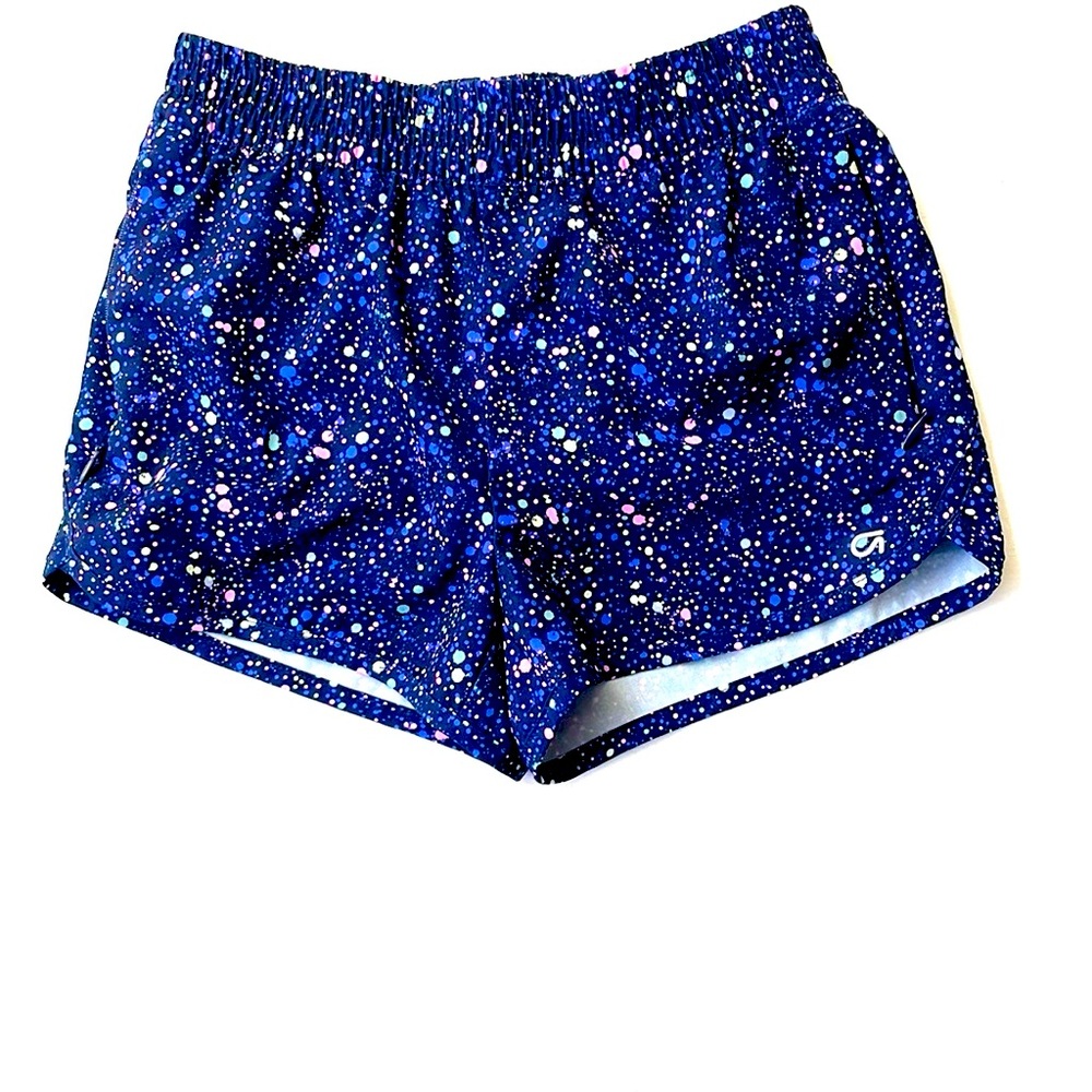 Gap Fit Kids Navy Paint Splatter Running Shorts, Size S